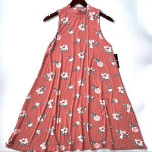 JUSTIFY Swing Mock Neck Floral Dress Size M